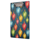 Farbenfrohe, altmodische Weihnachtsbeleuchtung Klemmbrett (Links)