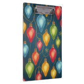 Farbenfrohe, altmodische Weihnachtsbeleuchtung Klemmbrett (Rechts)