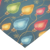 Farbenfrohe, altmodische Weihnachtsbeleuchtung Mittelgroßer Tischläufer (Ecke)