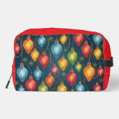 Farbenfrohe, altmodische Weihnachtsbeleuchtung Waschbeutel (Rückseite)