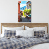Farbenfrohe Altstadt im Bellagio Leinwanddruck (Insitu (Schlafzimmer))