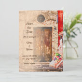 Farbenfrohe Altstadt Mexikanische Hochzeit Einladung (Stehend Vorderseite)