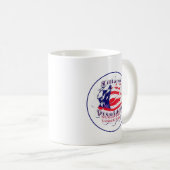 Farbenfrohe amerikanische Flaggenfarben Hillary fü Kaffeetasse (VorderseiteRechts)