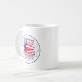 Farbenfrohe amerikanische Flaggenfarben Hillary fü Kaffeetasse (Vorderseite Links)