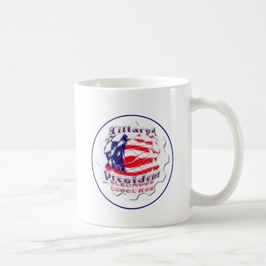 Farbenfrohe amerikanische Flaggenfarben Hillary fü Kaffeetasse (Rechts)