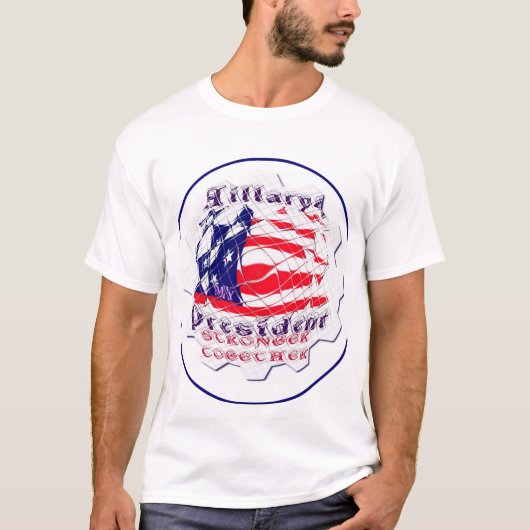 Farbenfrohe amerikanische Flaggenfarben Hillary fü T-Shirt (Vorderseite)