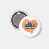 Farbenfrohe Amsterdam City Skyline Wasserfarbenher Magnet (Vorderseite/Rückseite)