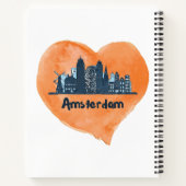 Farbenfrohe Amsterdam City Skyline Wasserfarbenher Notizblock (Rückseite)