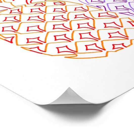 Farbenfrohe Ananas Art Poster (Ecke)