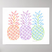Farbenfrohe Ananas Art Poster (Vorne)