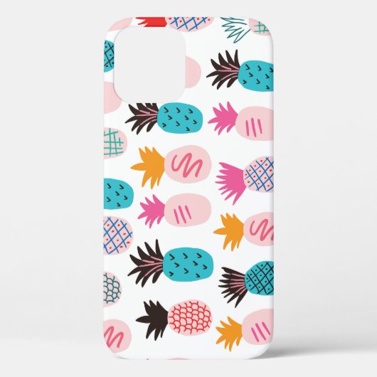 Farbenfrohe Ananas-Blätter, tropisches Doodle. Case-Mate iPhone Hülle (Rückseite)