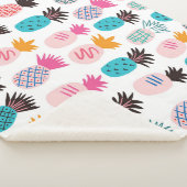 Farbenfrohe Ananas-Blätter, tropisches Doodle. Sherpadecke (3/4)