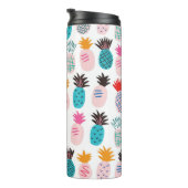 Farbenfrohe Ananas-Blätter, tropisches Doodle. Thermosbecher (Nach rechts gedreht)
