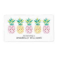 Farbenfrohe Ananas Buchzeichen Labels