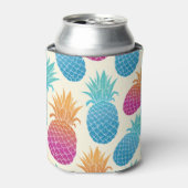 Farbenfrohe Ananas hellgelber Hintergrund Dosenkühler (Kanne Vorderseite)