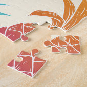 Farbenfrohe Ananas hellgelber Hintergrund Puzzle (Seite)