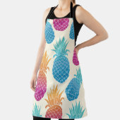 Farbenfrohe Ananas hellgelber Hintergrund Schürze (InSitu)