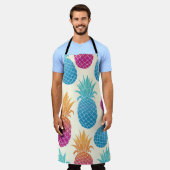 Farbenfrohe Ananas hellgelber Hintergrund Schürze (Getragen)