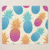 Farbenfrohe Ananas hellgelber Hintergrund Sherpadecke (Vorderseite (Horizontal))