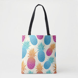 Farbenfrohe Ananas hellgelber Hintergrund Tasche