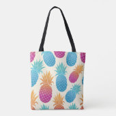 Farbenfrohe Ananas hellgelber Hintergrund Tasche (Rückseite)