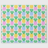 Farbenfrohe Ananas-Muster Geschenkpapier (Flach)