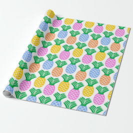 Farbenfrohe Ananas-Muster Geschenkpapier