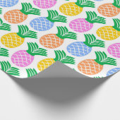 Farbenfrohe Ananas-Muster Geschenkpapier (Ecke)