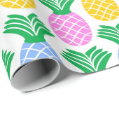 Farbenfrohe Ananas-Muster Geschenkpapier (Rolleneckpunkt)