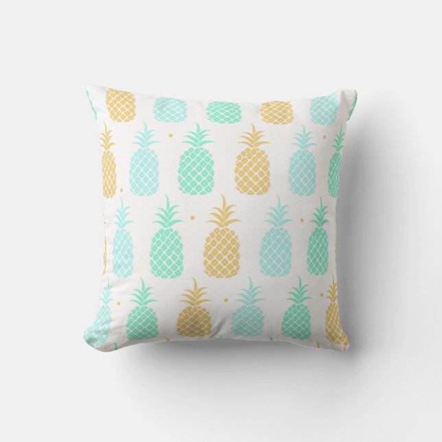 Farbenfrohe Ananas-Muster Kissen (Vorderseite)
