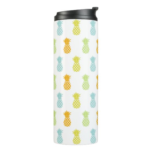 Farbenfrohe Ananas Muster Mit Monogramm Thermosbecher (Nach links gedreht)