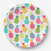 Farbenfrohe Ananas-Muster Pappteller (Vorderseite)