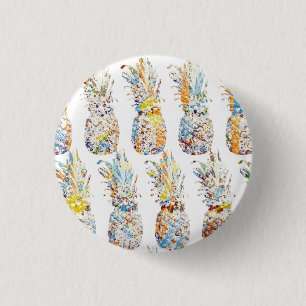 Farbenfrohe Ananas Print Button