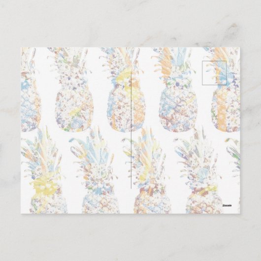 Farbenfrohe Ananas Print Feiertagspostkarte (Rückseite)