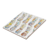 Farbenfrohe Ananas Print Fliese (Seite)