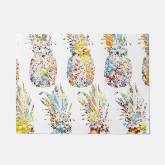 Farbenfrohe Ananas Print Fußmatte (Vorderseite)