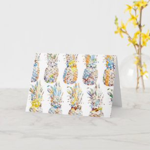 Farbenfrohe Ananas Print Karte