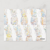 Farbenfrohe Ananas Print Postkarte (Rückseite)