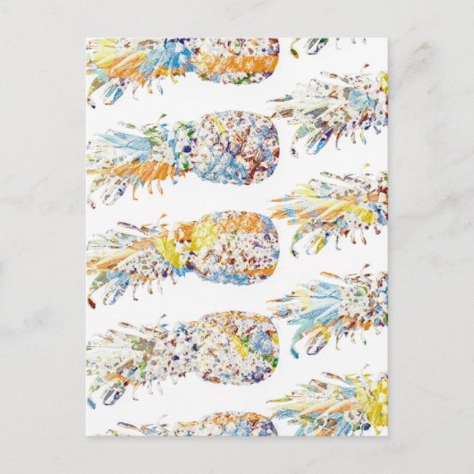Farbenfrohe Ananas Print Postkarte (Vorderseite)