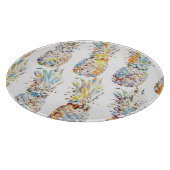Farbenfrohe Ananas Print Schneidebrett (Ecke)