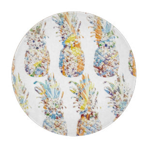 Farbenfrohe Ananas Print Schneidebrett