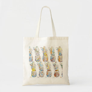 Farbenfrohe Ananas Print Tragetasche