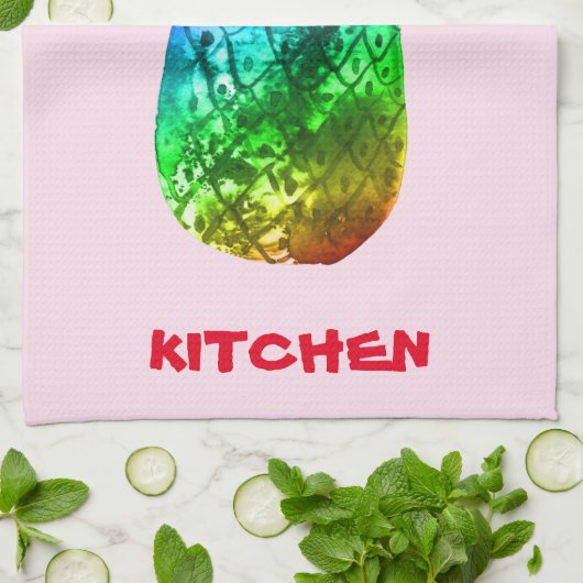 Farbenfrohe Ananas Rainbow CUSTOMIZE Ki Geschirrtuch (Gefaltet)