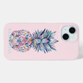 Farbenfrohe Ananas Rosa Case-Mate iPhone Hülle (Rückseite (Horizontal))