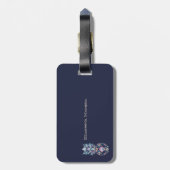 Farbenfrohe Ananas, Stripe Navy Blue Gepäckanhänger (Rückseite vertikal)