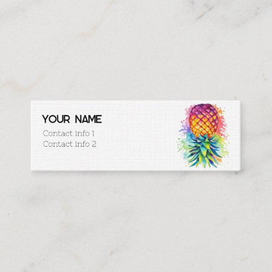 Farbenfrohe Ananas Swinger Calling Card Mini Visitenkarte (Vorderseite)