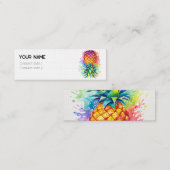 Farbenfrohe Ananas Swinger Calling Card Mini Visitenkarte (Vorne/Hinten)