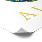 Farbenfrohe Ananas und Gold Aloha Poster (Ecke)