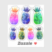 Farbenfrohe Ananas Wasserfarbe Art Set Aufkleber (Blatt)