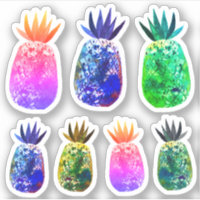 Farbenfrohe Ananas Wasserfarbe Art Set